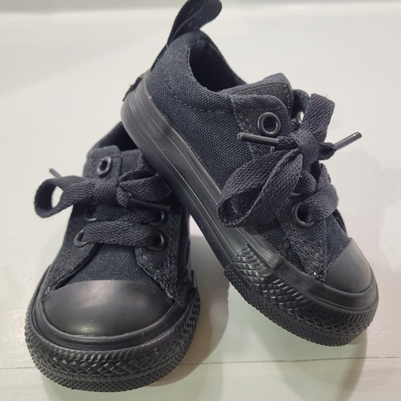 CONVERSE ALL STAR STREET OX LOW MONO BLACK SHOE BABY TODDLER SIZE 4 - Picture 13 of 13